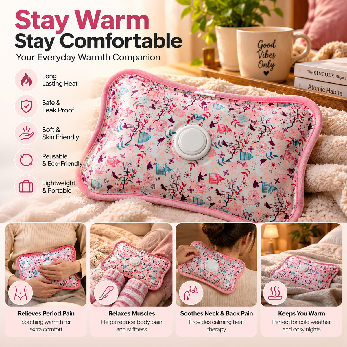 Warmer rechargeable baby hot water bottle electric warming pad