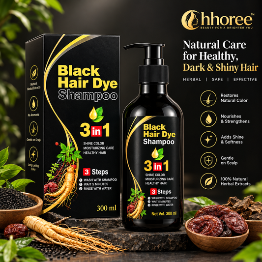 3-in-1 Instant Black Hair Dye Shampoo – Grey Coverage & Hair Care
