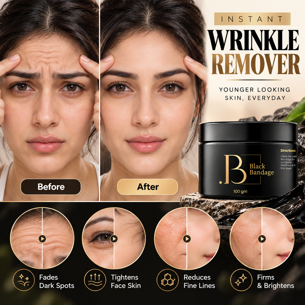 Black Bandage Anti-Wrinkle Repair Cream – Pack of 2