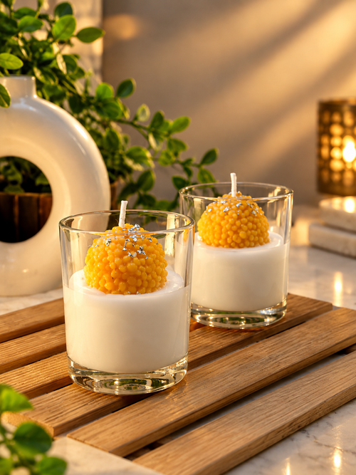 Glass Laddu Candle – Pack of 2