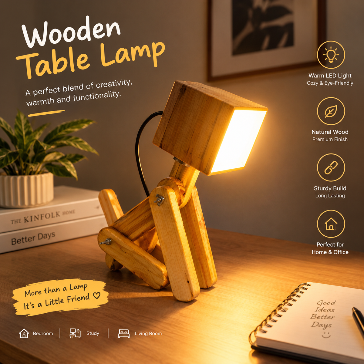 Unique Wooden Decorative Lamp