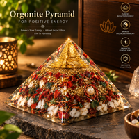 Sri Yantra Chakra Crystal Orgone Pyramid with Copper Quartz Radiation