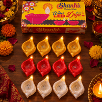 Plastic Water Sensor Shankh Led Diya Lights (PACK OF 6)