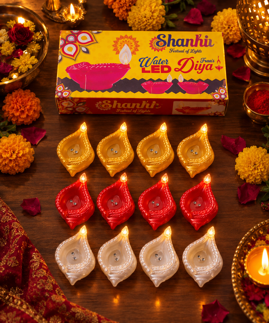 Plastic Water Sensor Shankh Led Diya Lights (PACK OF 6)