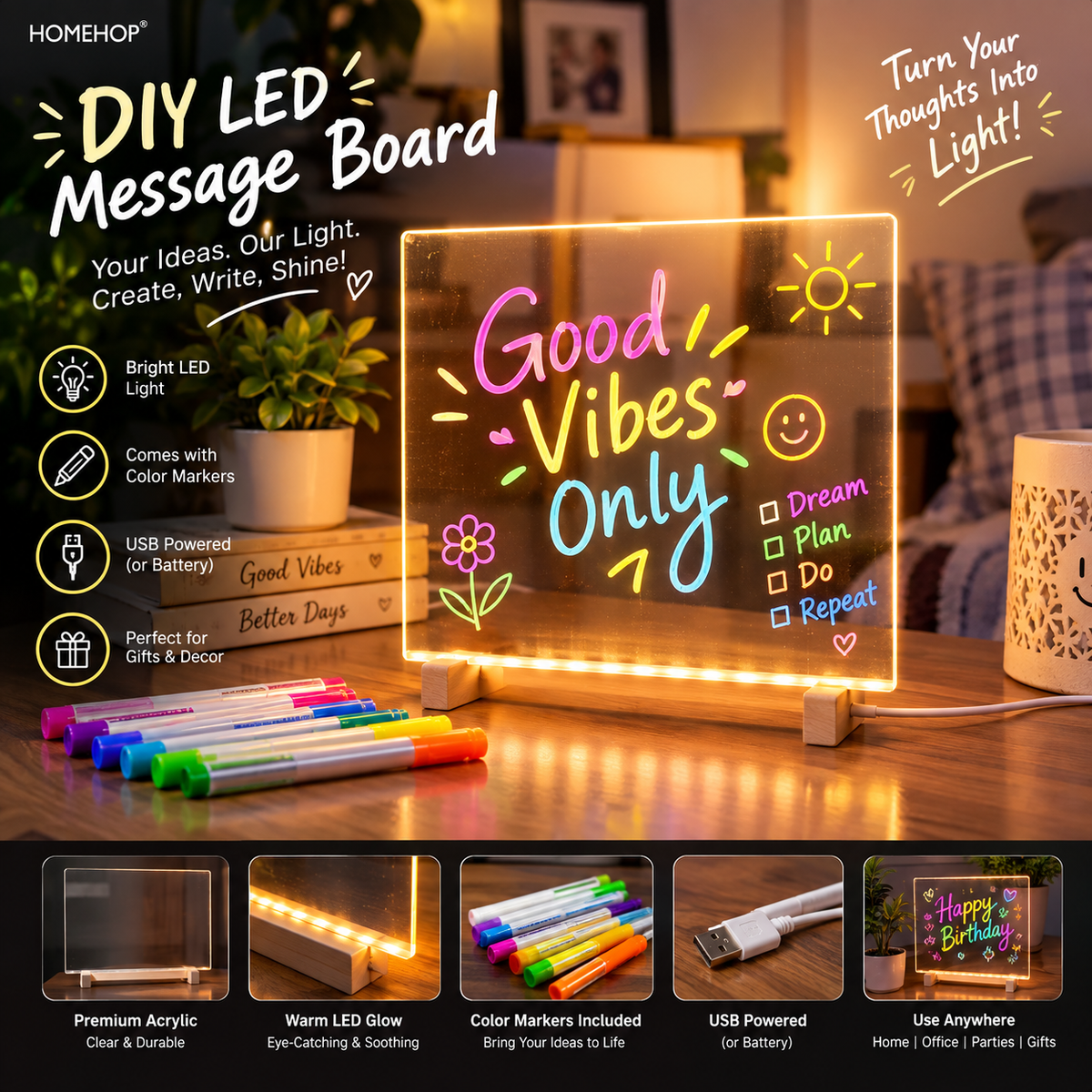 DIY LED Acrylic Writing Board