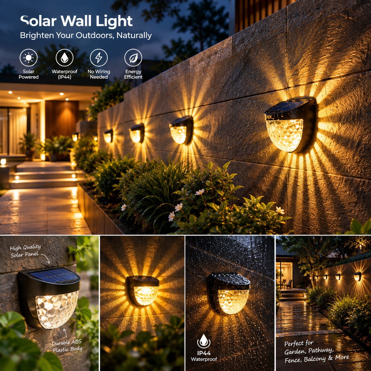 LED Solar Powered Fence Lights(Pack of 4)