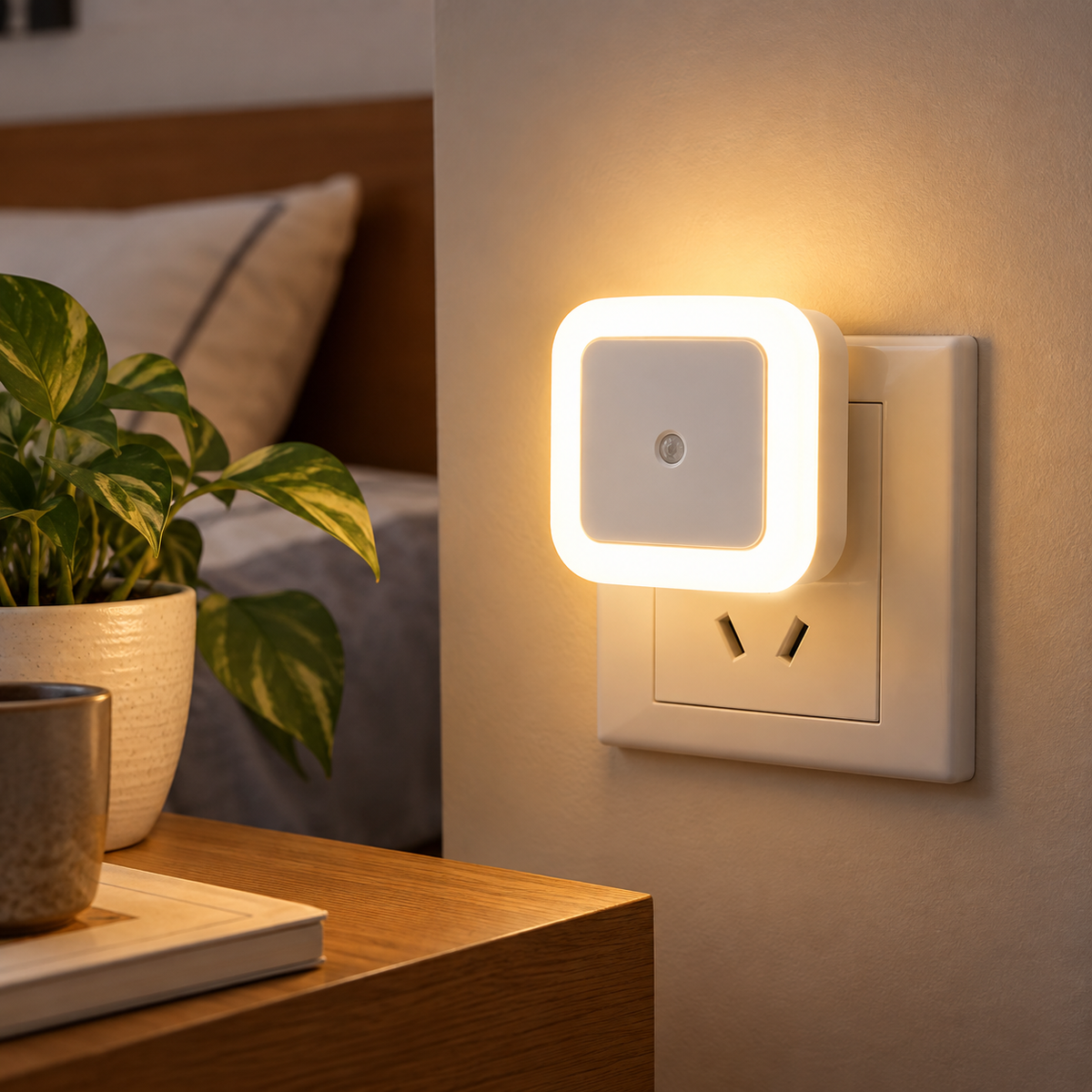 Motion Sensor Square Led Ceiling Light Flush Mount Garage Wall Lamp Warm White Light (Pack Of 2)