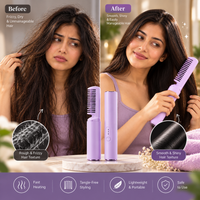 Cordless Mini Hair Straightener Comb – Rechargeable Travel Styler