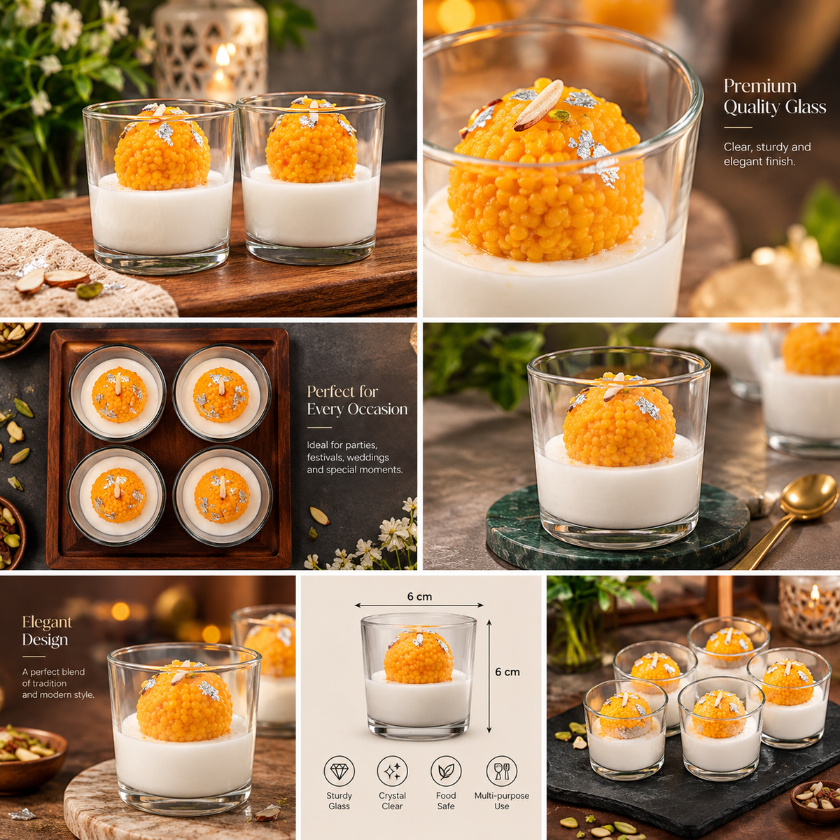 Glass Laddu Candle – Pack of 2