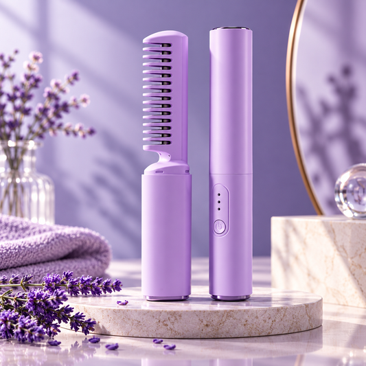 Cordless Mini Hair Straightener Comb – Rechargeable Travel Styler