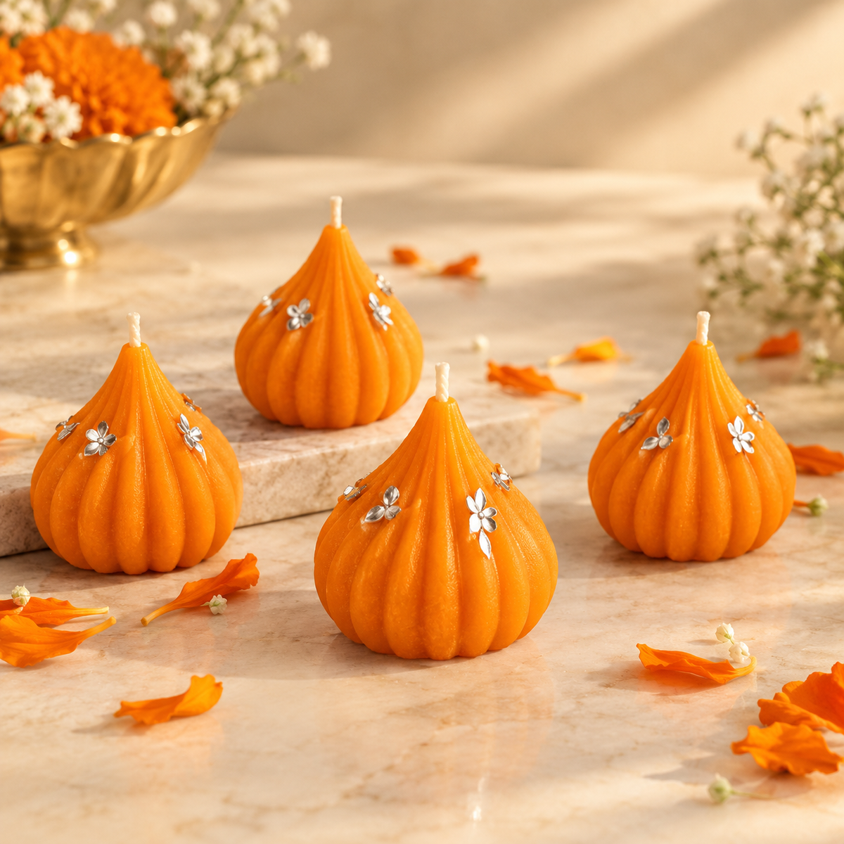 Modak Shaped Scented Candle (Pack of 4)