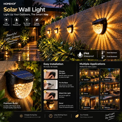 LED Solar Powered Fence Lights(Pack of 4)