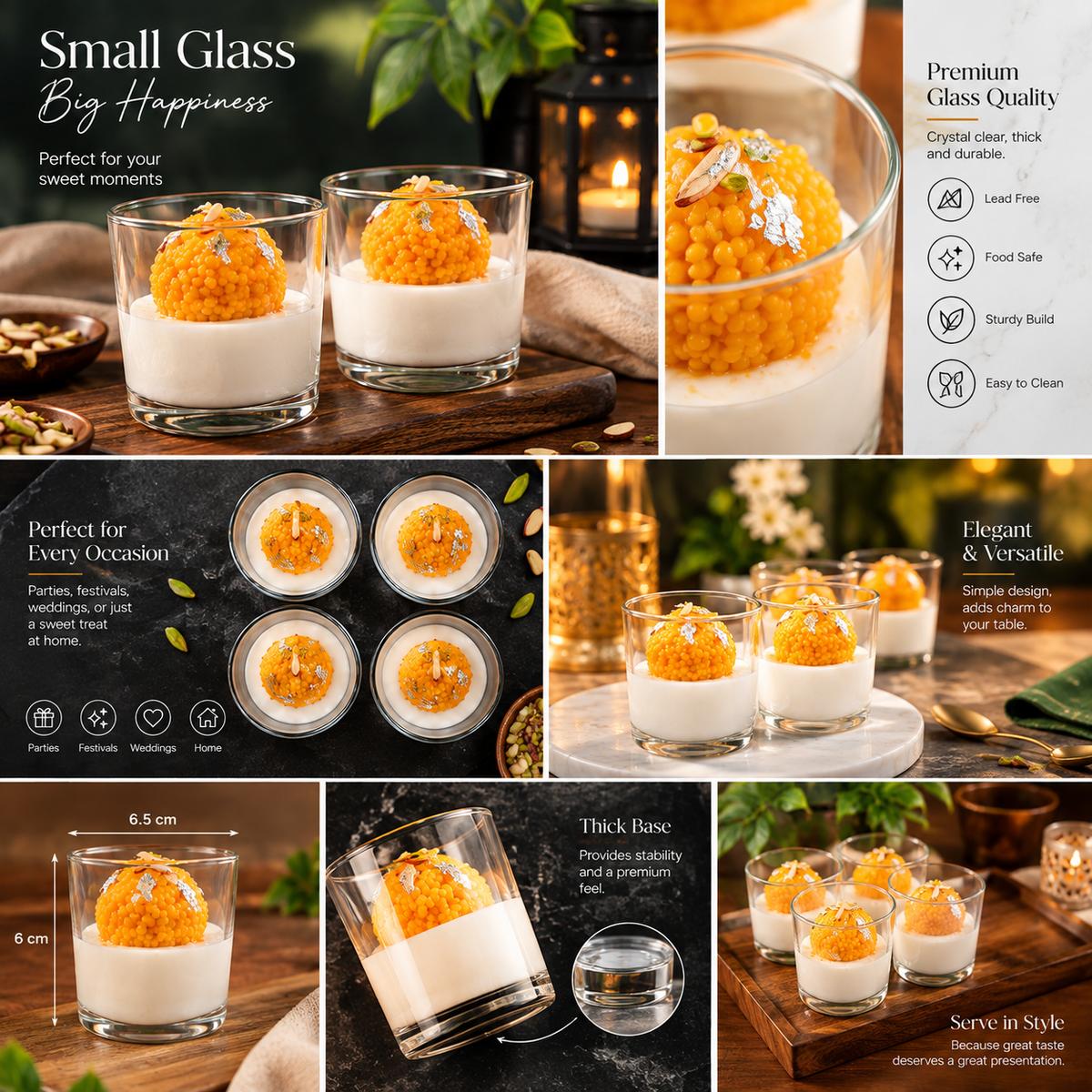 Glass Laddu Candle – Pack of 2